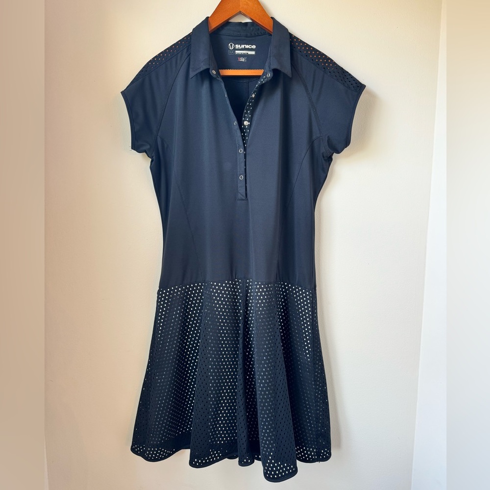 Fun mesh black golf dress by Sunice